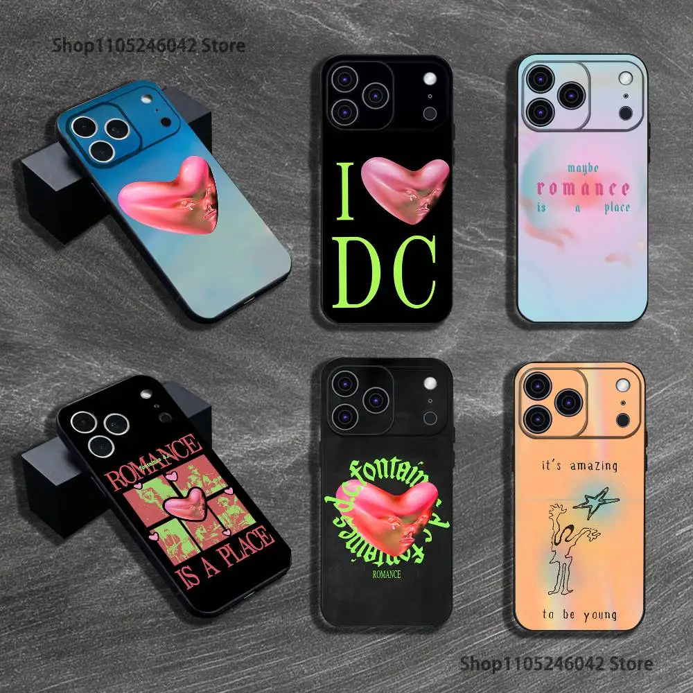 Фото Износостойкий чехол Fontaines DC Romance для iPhone 17,16,15,14,13,12,11,Pro,XS,Max,XR,Plus,E,SE4,Mini Black Soft Cover №1