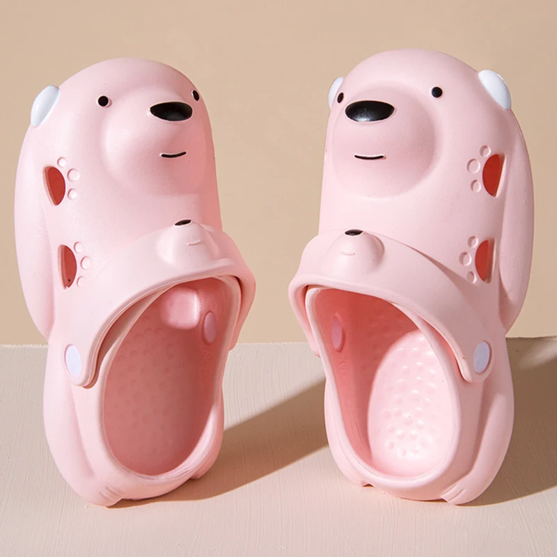 Slippers for Kids Girls Cute Cartoon Bear Breathable Shoes for Children Soft Animals Outdoor Slippers Summer Trend EVA Non-Slip