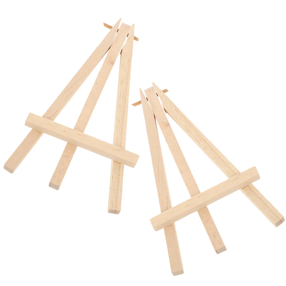 

2pcs Display Easels Foldable Wood Tripod Mini Easel Stand Small Table Easel for Card