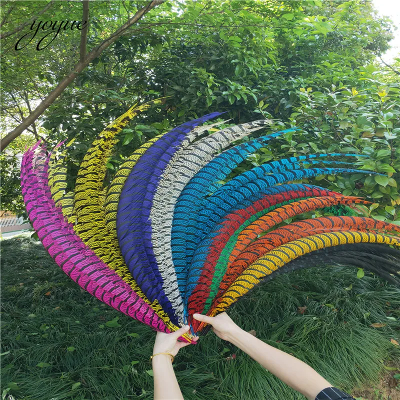 

Wholesale 100 Pcs Natural Lady Amherst Pheasant Feathers 90-100CM/36-40inch jewelry Wedding Decorations Pheasant Feather plume