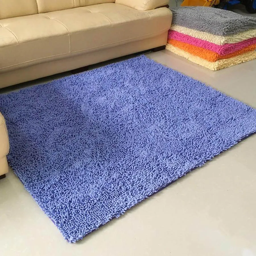

Yinzam Home Decoration Regular Solid Color Plush Fluffy Carpet for Kids Elder Bed Living Room Anti Slip Super Soft Chenille Rug