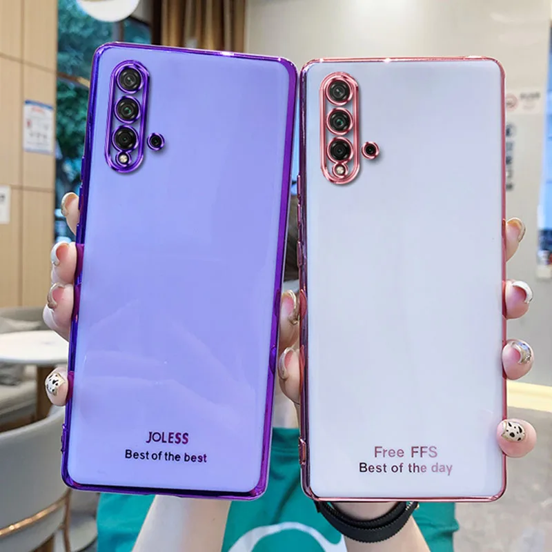 

Luxury Plating Soft Silicone Phone Case For Honor 8X 9X 9A 10 10i 20 20S 30 30i 30S 50 V20 V30 V40 Y7A Y9S Cover Caqa Couqa