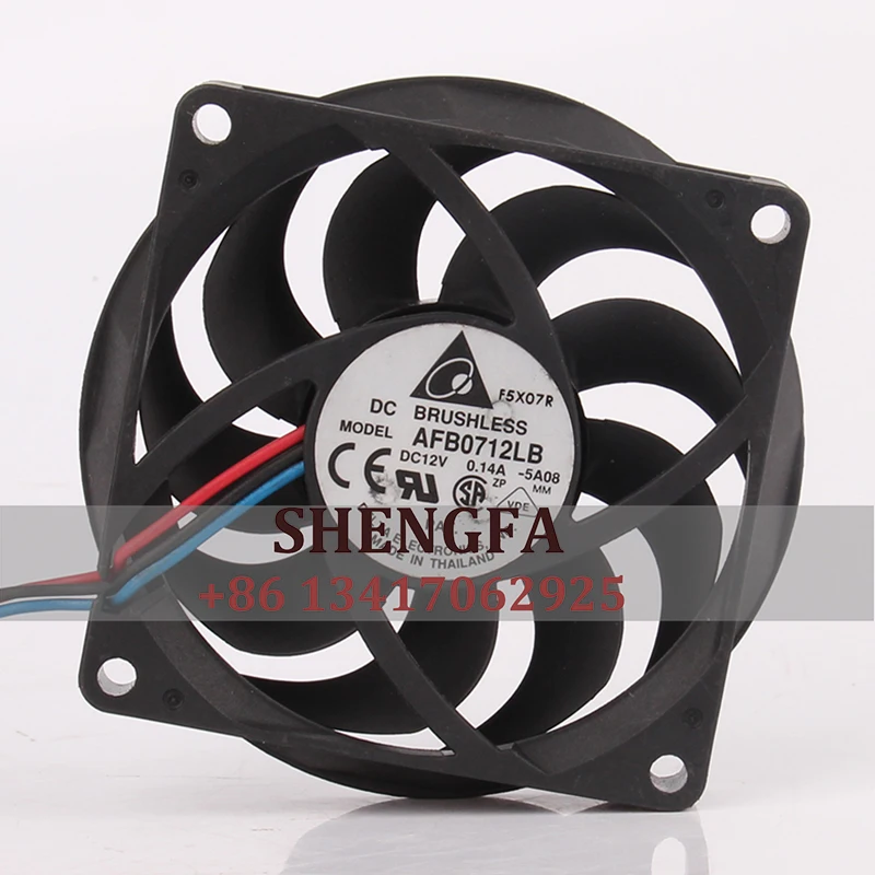 DELTA чехол вентилятор с двумя шарикоподшипниками AFB0712LB, 70x70x15 мм, 7015, 12 В, а, 4-проводной