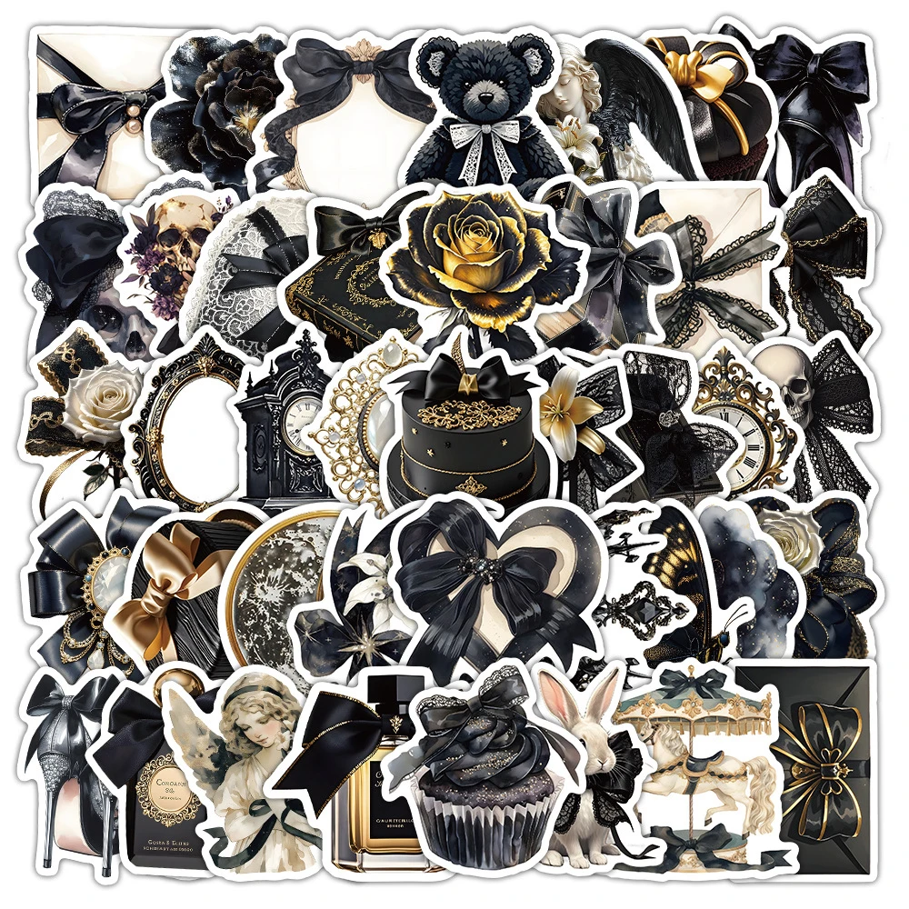 10/30/53 шт. INS черная золотая лента эстетические наклейки крутая готическая