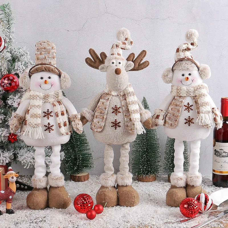 

Christmas Snowman Telescopic Doll 2023 New Knitted Elk Doll Window Scene Decoration Noel Merry Christma Gift Happy New Year 2024