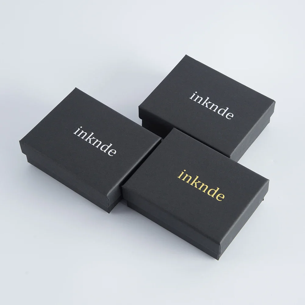 60 шт. черная шкатулка для драгоценностей из крафт-бумаги с логотипом подарочная