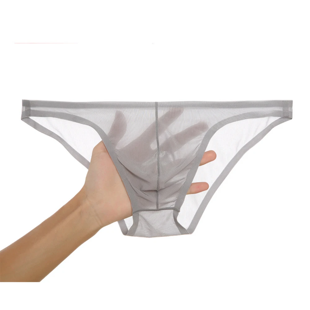 

Men's Seamless Briefs Mesh Panties Transparent Underpants Pouch Shorts Breathable Plus Size Underwear Sensual Lingerie