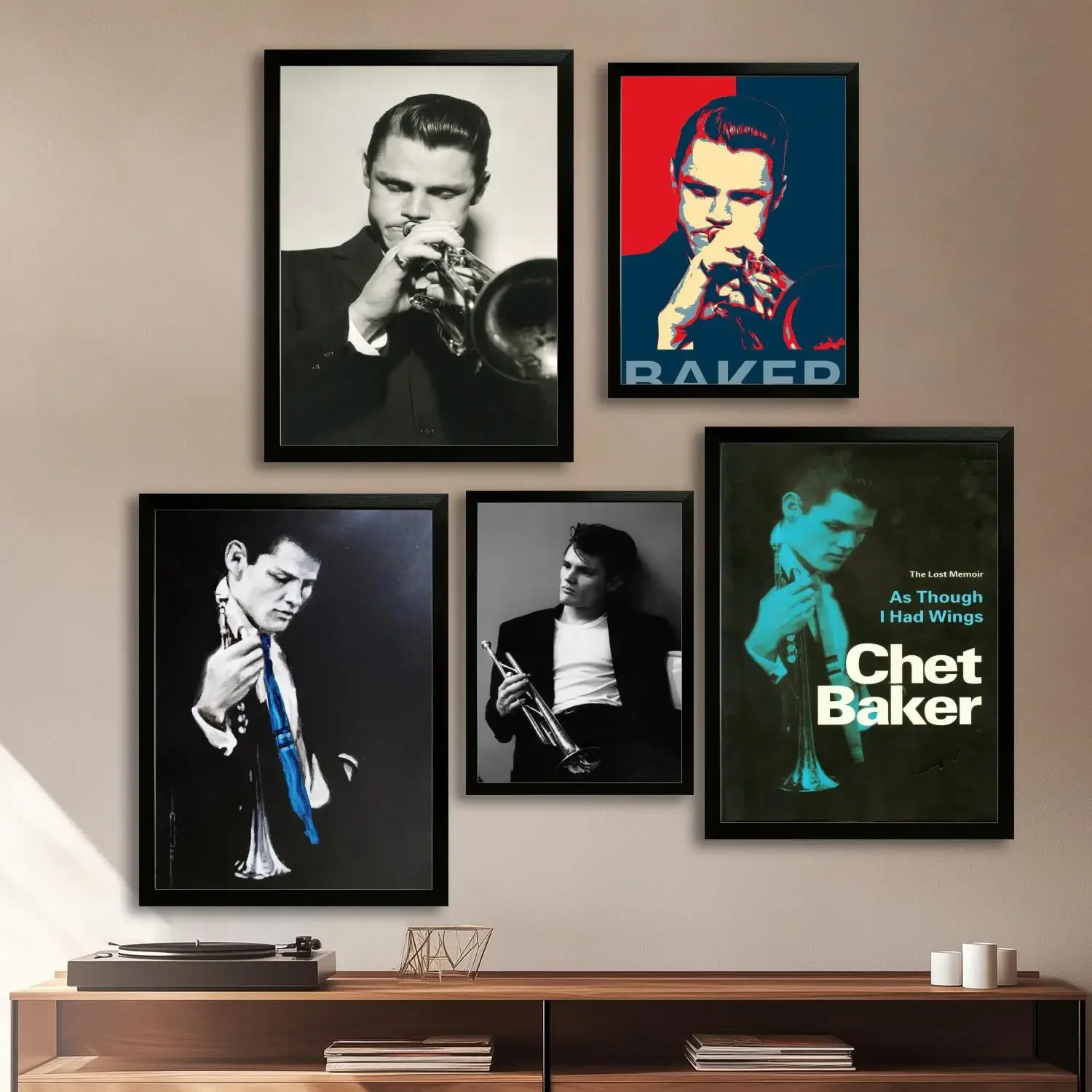 Chet Baker Холст Художественный постер Настенное искусство Картина с принтом