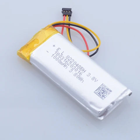 802050   3.8V 1000mAh 822048   Lipo перезаряжаемая батарея JST MX 1,2 мм 3-контактный разъем для MP3 GPS-рекордера, гарнитуры, клапана, указателя контроллера