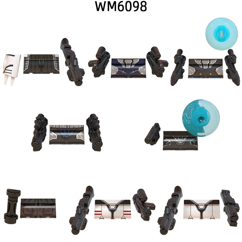 Экшн-фигурки щит оружие брюки детали для волос модель блоков семейный набор