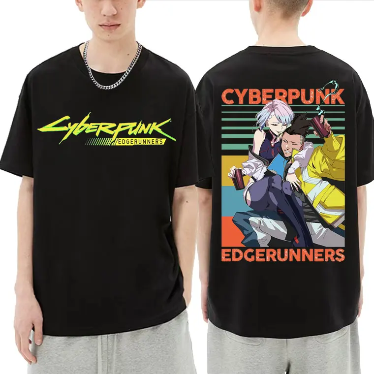 

Футболка с принтом киберпанк Edgerunners, футболка с рисунком Люси, футболка Дэвида Мартинеза, мужская и женская модная повседневная футболка, Мужская Уличная одежда оверсайз