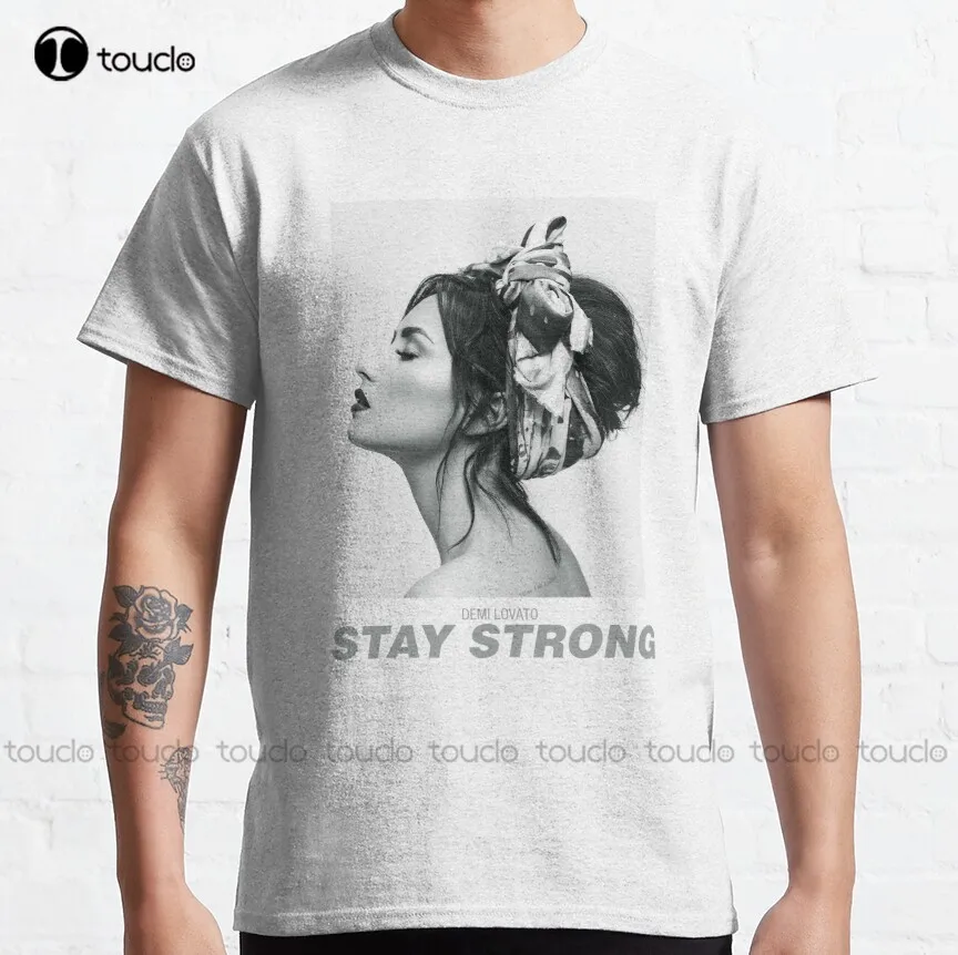 

Деми Lovato Stay Strong - Tell Me You Love Me, необычная Классическая футболка, Деми Ловато, голубые рубашки для женщин, индивидуальный подарок