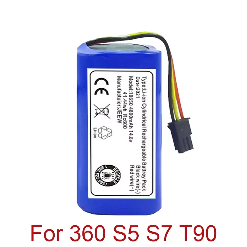 

High Capacity 14.8v 6800mah Robot Vacuum Cleaner Battery Pack for 360 S5 S7 T90 Robotic Vacuum Cleaner Replacement Batteries