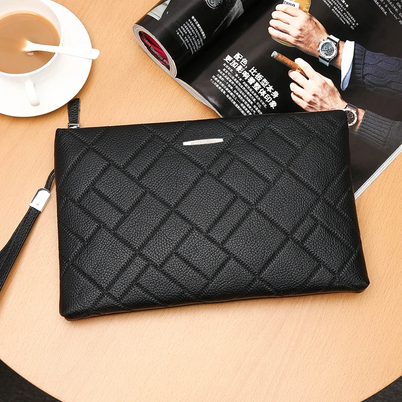 Мужская сумка из натуральной кожи роскошная деловая однотонная для карт