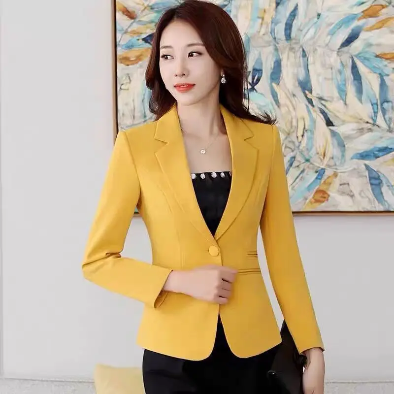 Oversize 5XL Autumn Casual Women Suit Coat Solid Blazer Office White Tops Jacket Slim Black Blazers Female Business Work Clothes