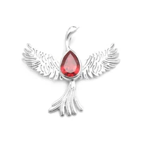 coconal vintage womens red crystal bird handmade neck pendants and necklaces charms for jewelry accessories making diy gift