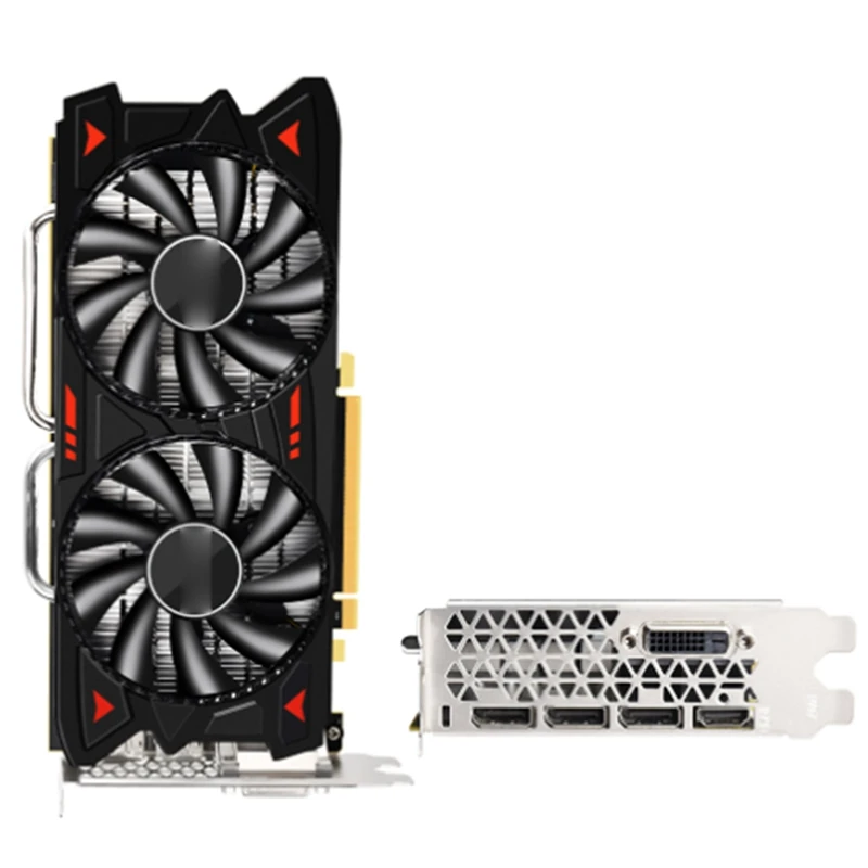

1Set Radiator Dual Fan Game Graphics Card 7000Mhz Desktop Computer Game Graphics Card Black