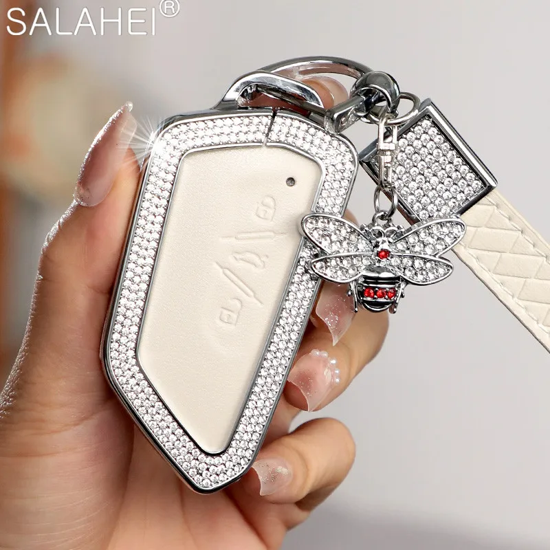 

Leather+Plastic Car Key Case Remote Control Cover for VW Golf 8 Mk8 2020 for Skoda Octavia 4 8 A8 MK4 VAG Group 2021 Seat Leon