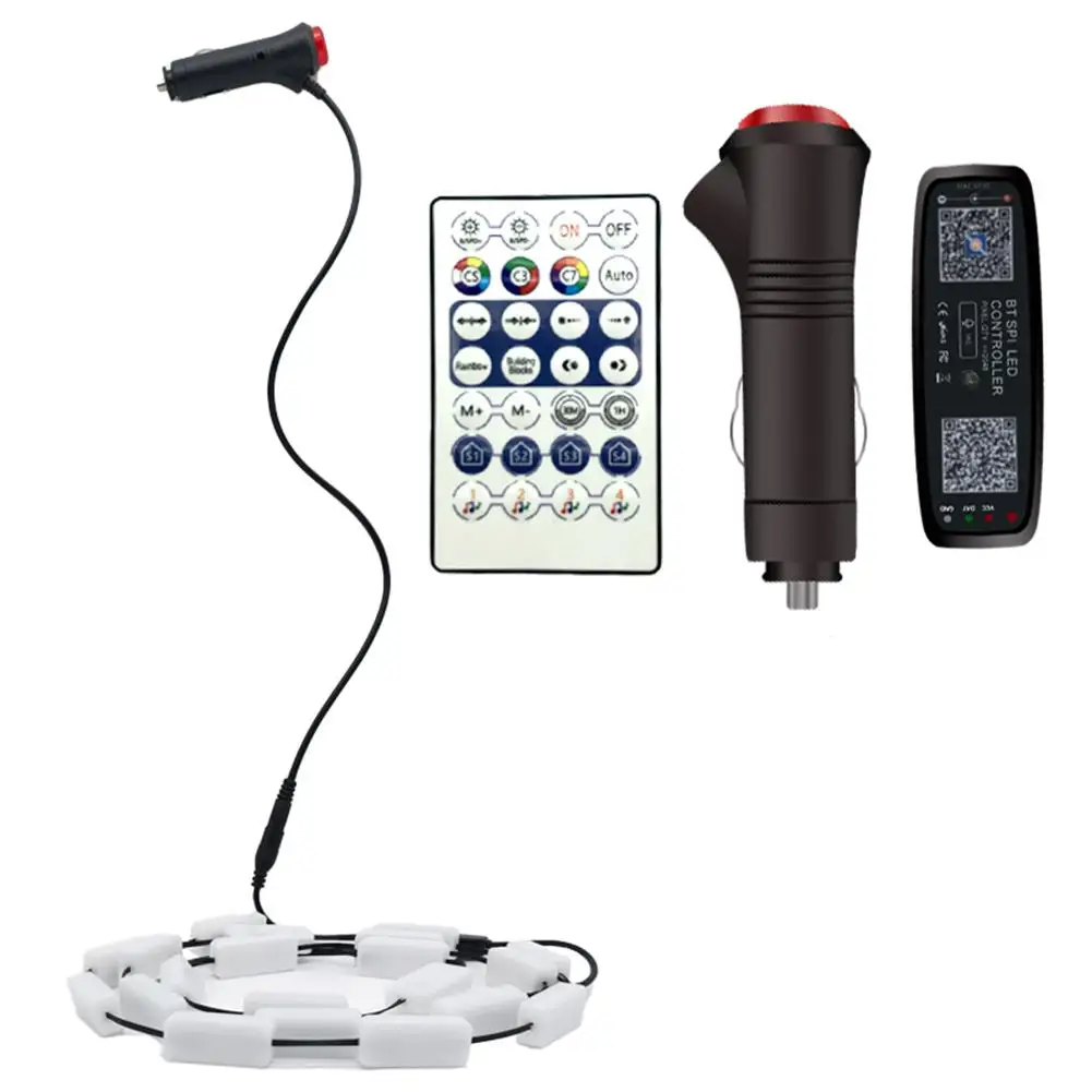 

Светодиодная лента для салона автомобиля, декоративсветильник лампа с дистанционным управлением через приложение