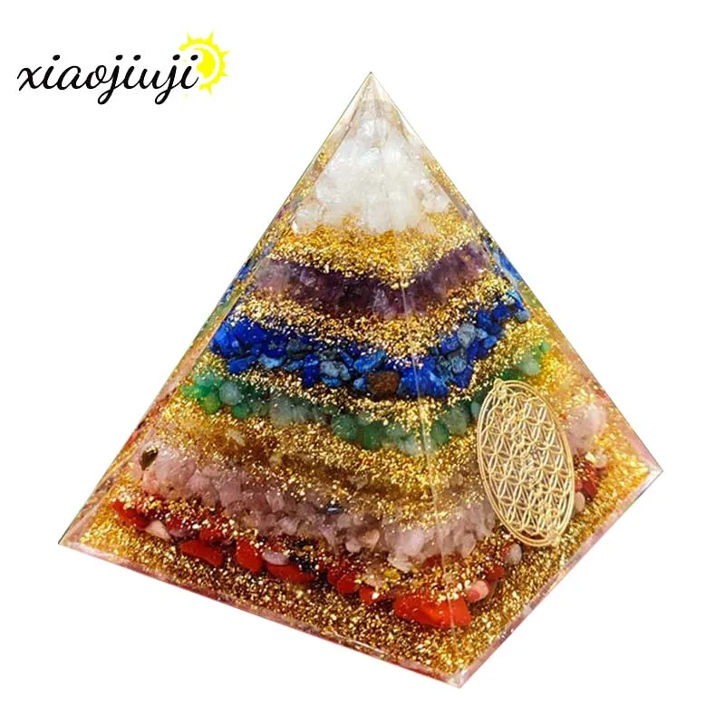 7 Чакра оргонит пирамида ИСЦЕЛЕНИЕ белый кристалл Orgone энергетический инструмент медитации кварцевые украшения для йоги Подарочные ювелирные изделия