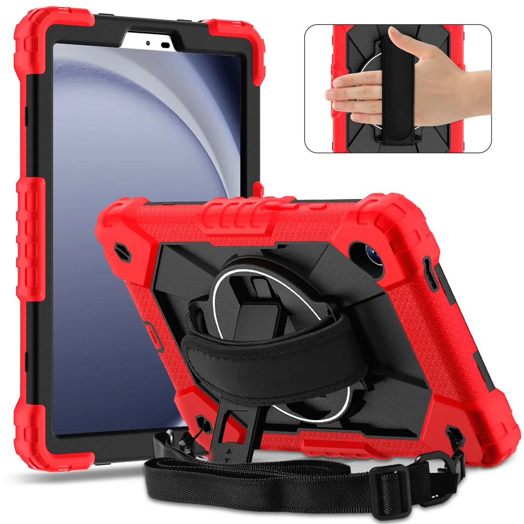 Фото Противоударный чехол для Samsung Tab A11 8,7 дюйма 2025 New Release 360 °   Многоцветный чехол для планшета с вращающейся подставкой и ремешком на руку, экологически чистый №2
