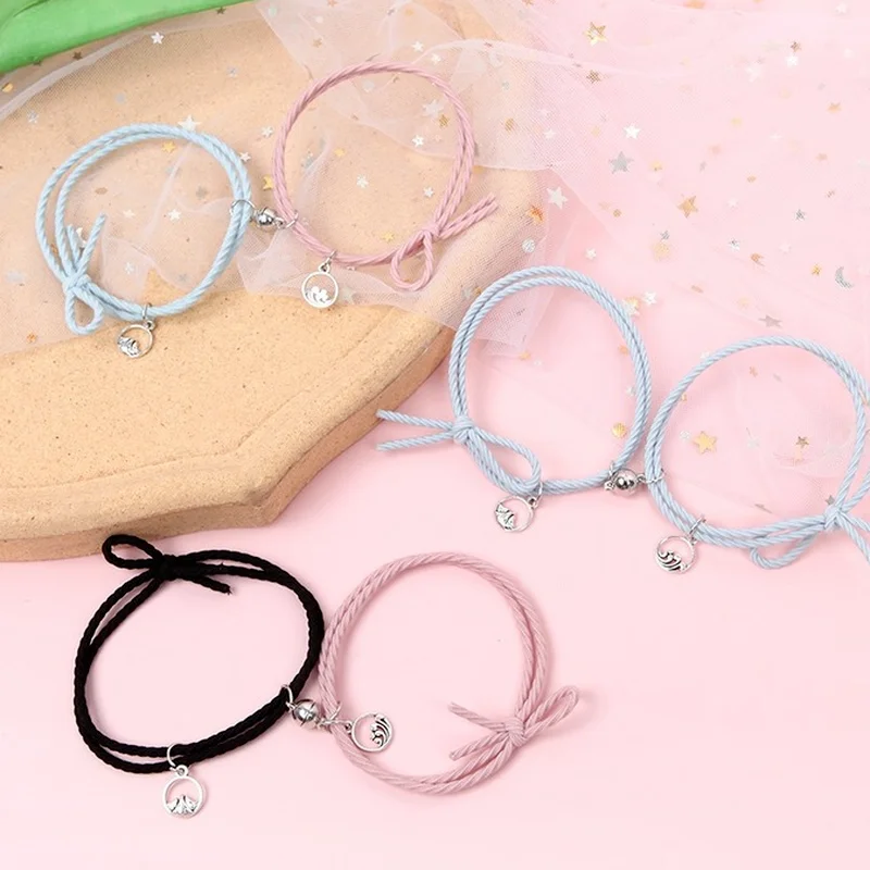 

Magnetic Mountain Ocean Pendant Couple Bracelet For Lovers Best Friends Trendy Charm Friendship Bracelets Fashion Jewelry