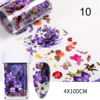 1 box spring nail foils purple lavender butterfly nail series foils nail art transfer sticker paper nail art diy decorations