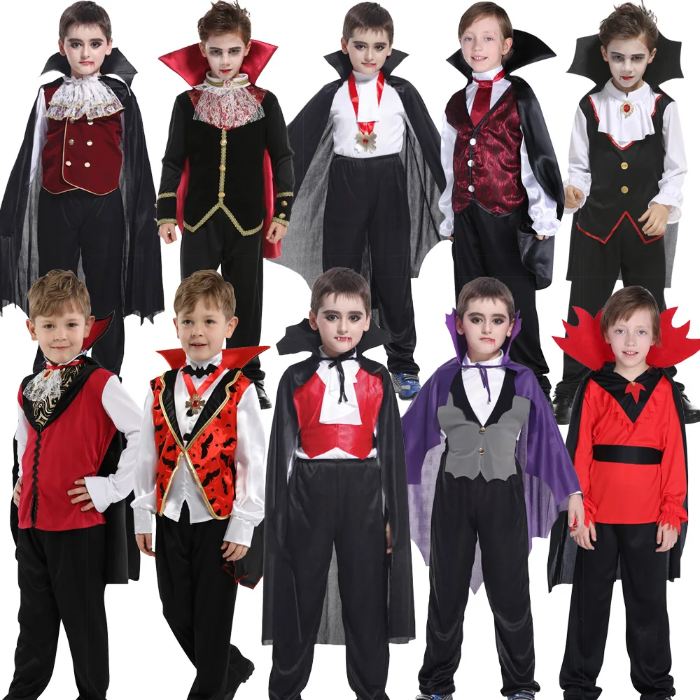 

Halloween Boys Costume Cosplay Vampire Ghost Skeleton Bat Dress Teeth and Elf Ears Carnival Holiday Party