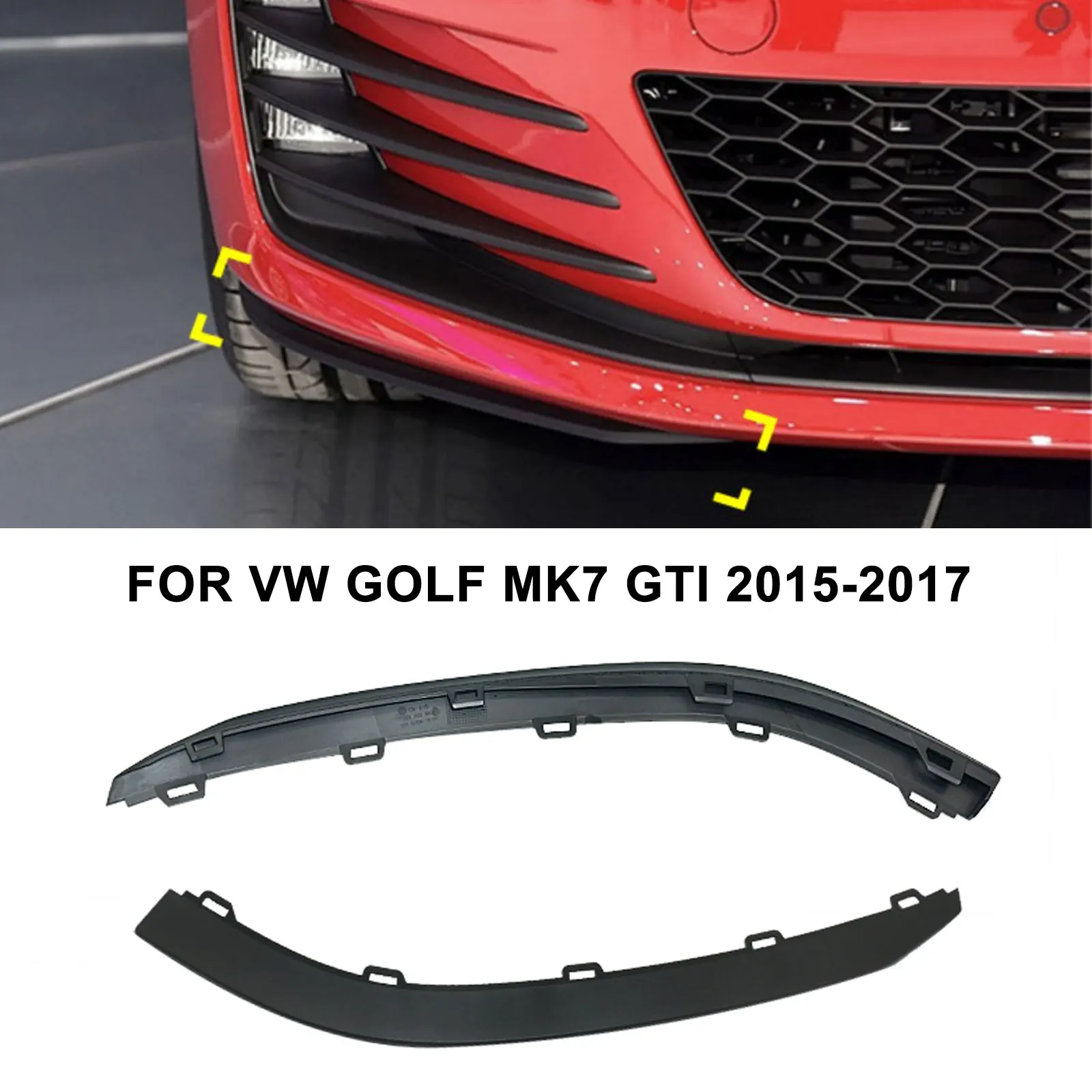 

Автомобильный передний бампер, нижний спойлер, дефлектор воздуха, Накладка для Volkswagen VW Golf MK7 GTI 2015 2016 2017 5GG8059039B9