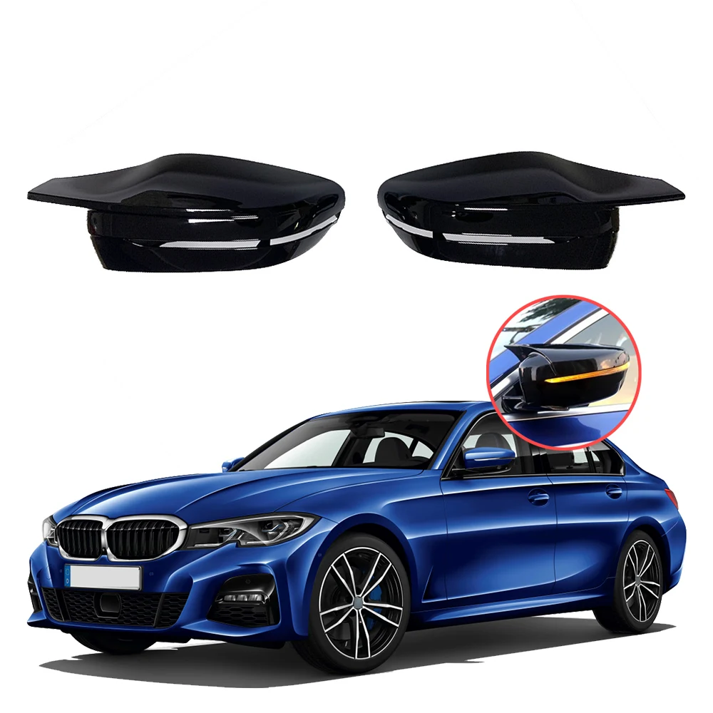 

Новинка чехол на зеркало для BMW серии G20 3 2019-2021 глянцевые черные колпачки для бокового крыла автомобиля заднего вида высококачественные авт...