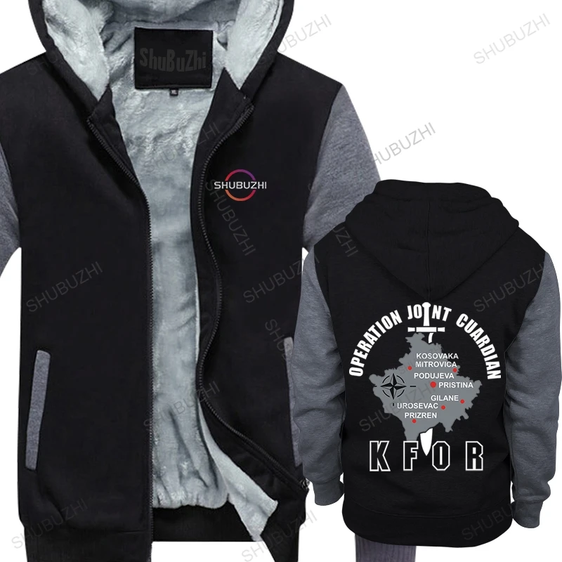 

Man cotton zipper fleece hoodies winter Style Printed Operation Joint Guardian Kfor Kosovo Nato Einsatz Balkan Us Army hoodie