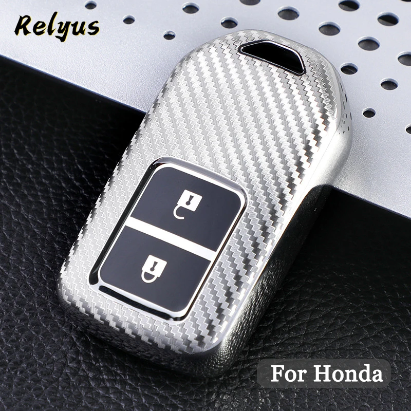 

Carbon Grain TPU Car Key Case Protector for Honda Civic City Accord CRV CR-V XR-V Odyssey Vezel Jade Crider Fit Key Cover