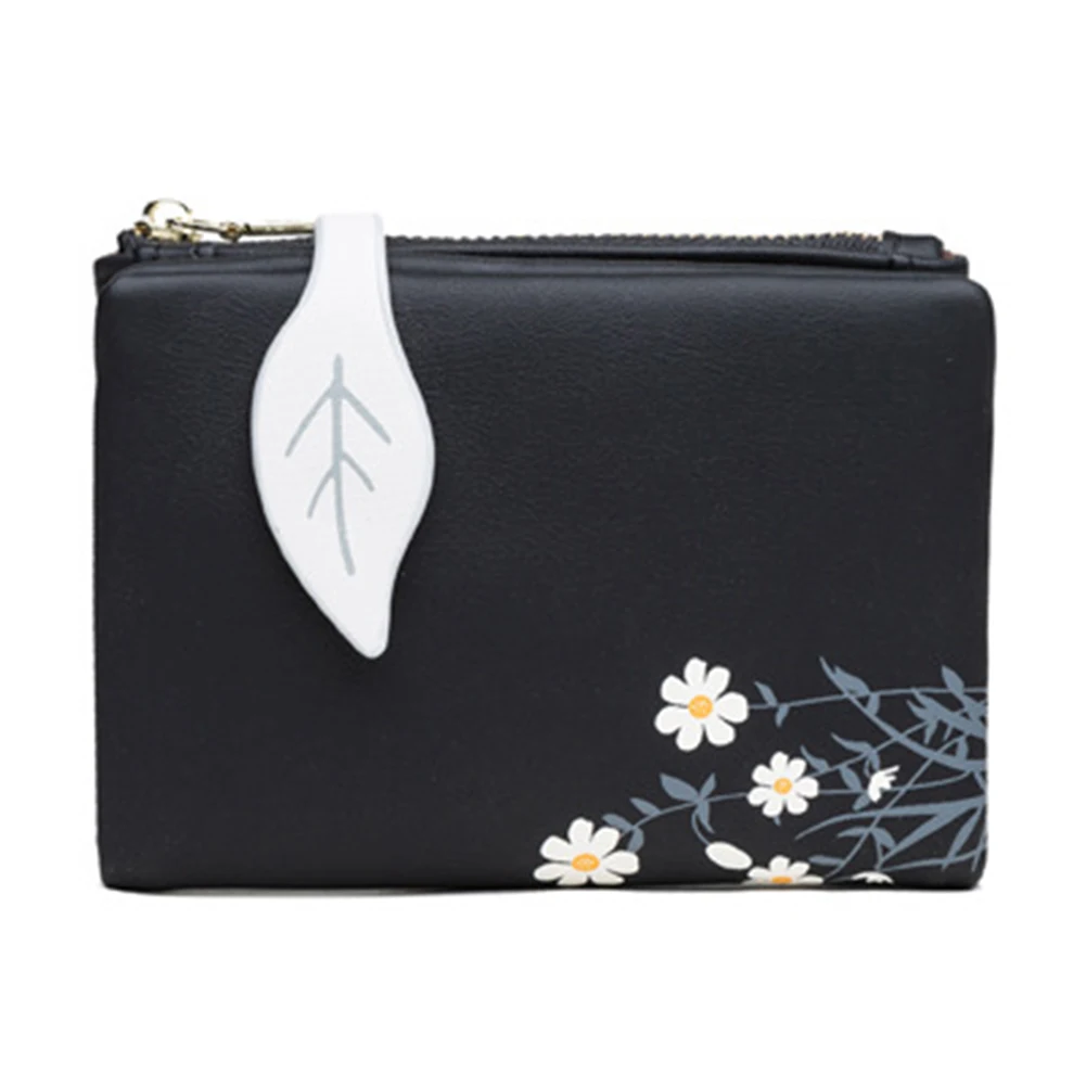 Fashion Leaves Buckle Flower Printed Wallet Ultra-thin Large Capacity Coin Purse for Women Girls Female сумка handbags