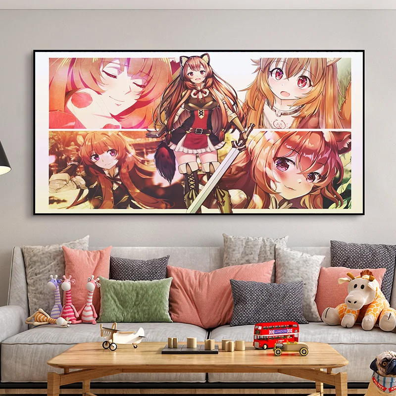 Плакат с героями аниме рапаллия восхождение щита герой Картина на холсте