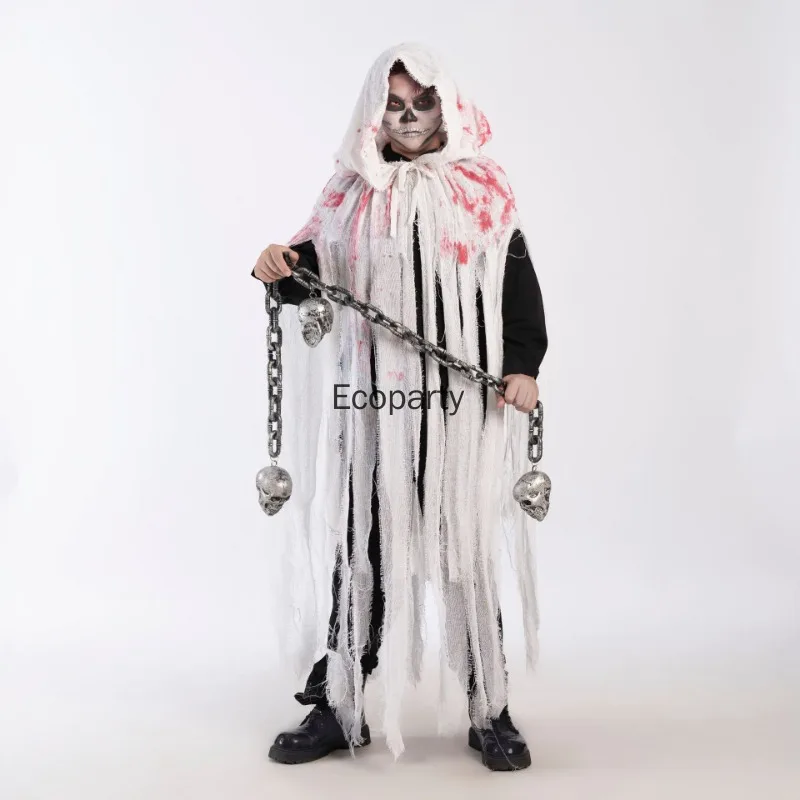 Фото Взрослый Хэллоуин Призрак Dementors Косплей Костюм Ужас Разбросанные Кисточки Зомби Накидка С Капюшоном День Мертвых Вечеринка Наряды №4