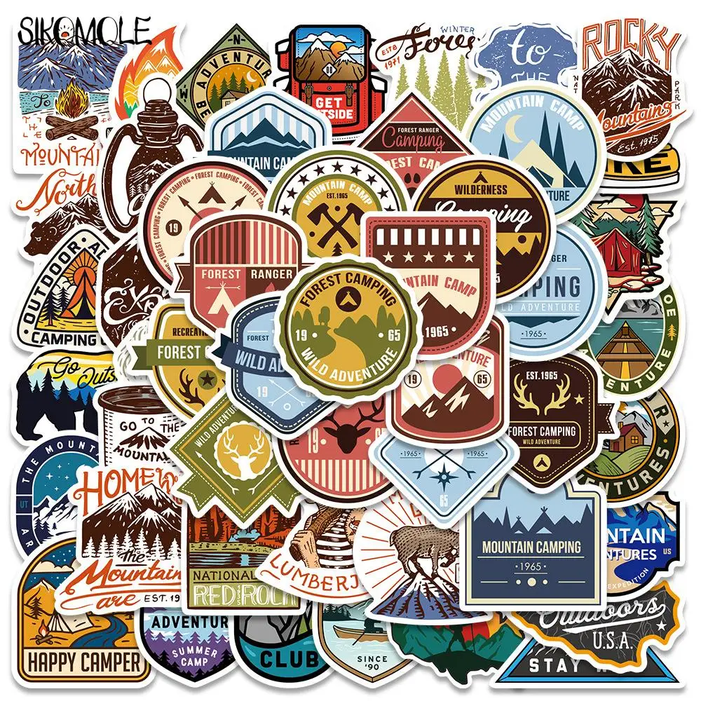 10/48 шт. Мультяшные уличные наклейки для кемпинга s Forest DIY игрушка ноутбук чемодан