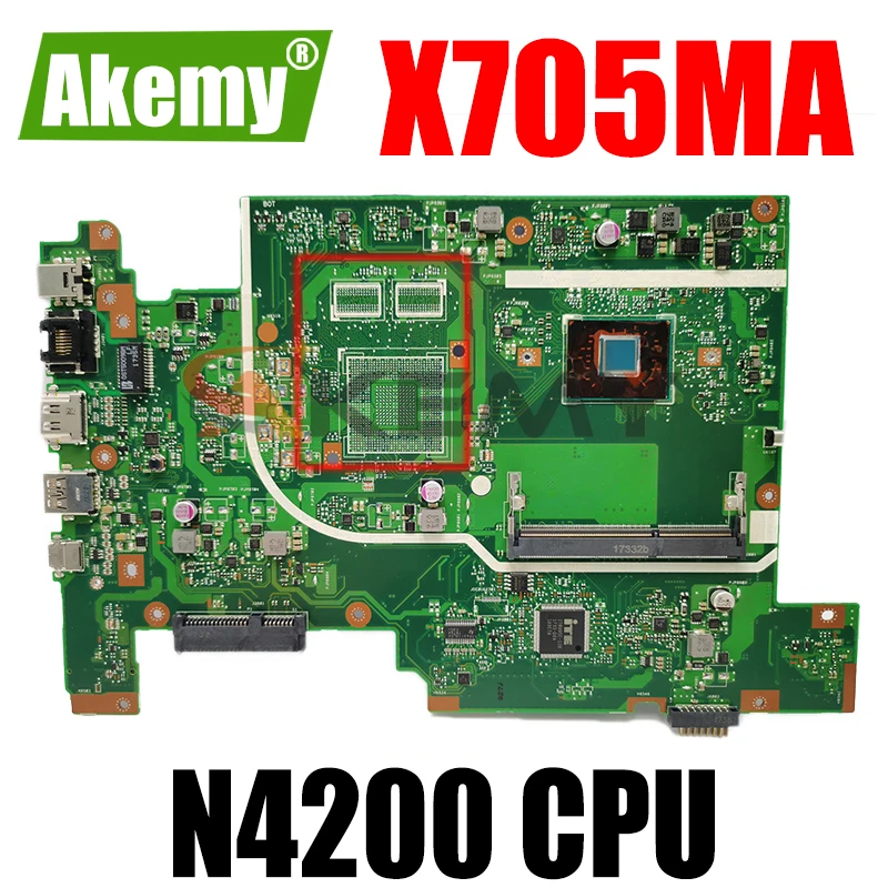 

Akemy для ASUS Vivobook 17 X705MA X705M Laotop материнская плата X705MA материнская плата N4200 процессор протестирован Бесплатная доставка