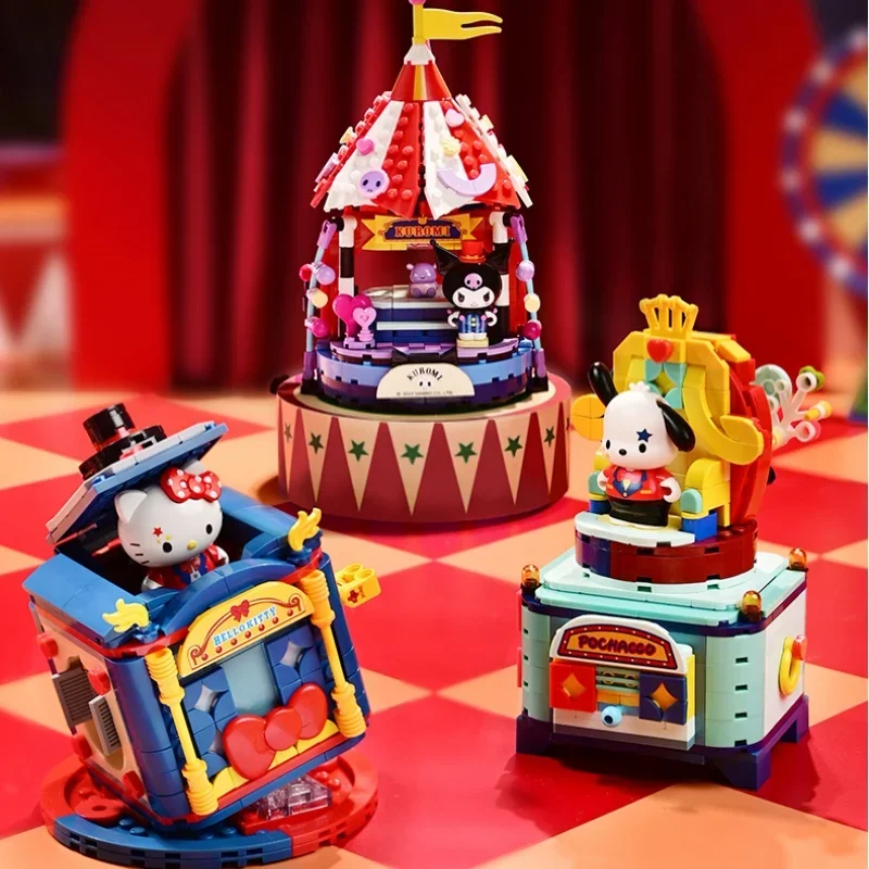 

Новый конструктор Keeppley Sanrio, Волшебный цирк, Kawaii Kuromi, Hello Kitty, понравило, сборная модель, игрушка, рождественский подарок