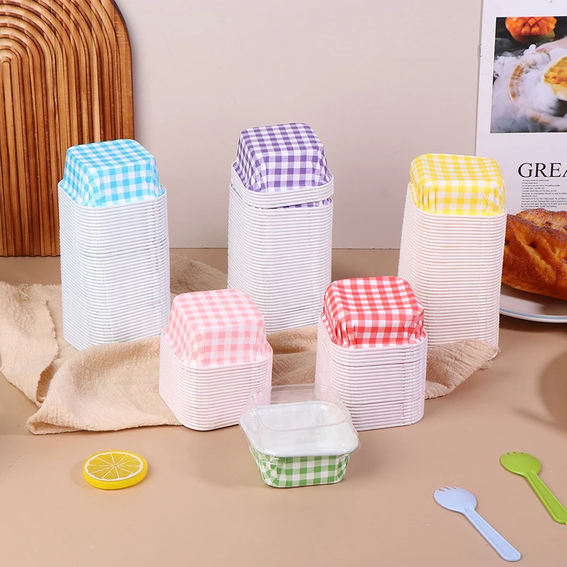 50 шт. бумажные стаканчики для кексов квадратной формы вкладыши мусса десерта