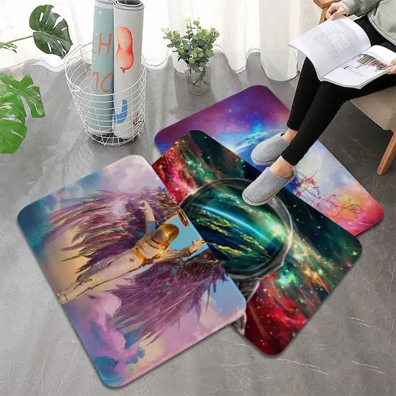

Abstract Astronaut Long Rugs INS Style Soft Bedroom Floor House Laundry Room Mat Anti-skid Welcome Rug