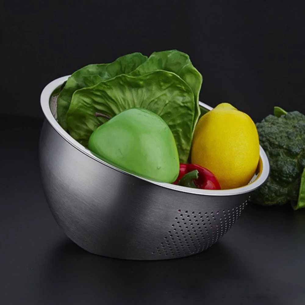 Миска для мытья риса из нержавеющей стали с наклонной стороной нержавеющая