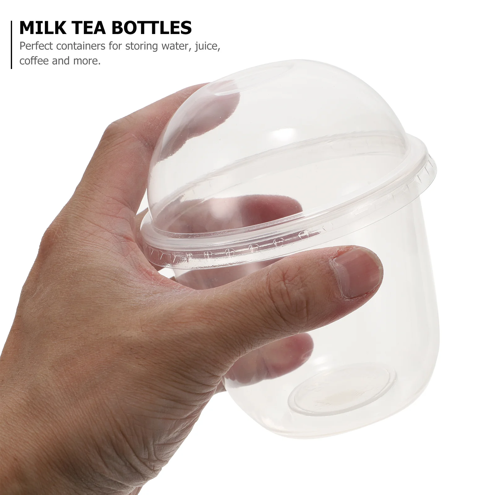 10pcs Milk Tea Cups Disposable Plastic Clear Transparent Food Container