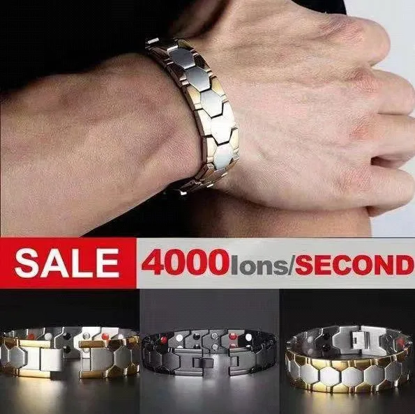 

Luxury Men's Bracelets Energy Magnetic Slimming Bracelet Lymph Drainage Magnetic Detox Bracelet Therapy Jewelry Health Care Gift