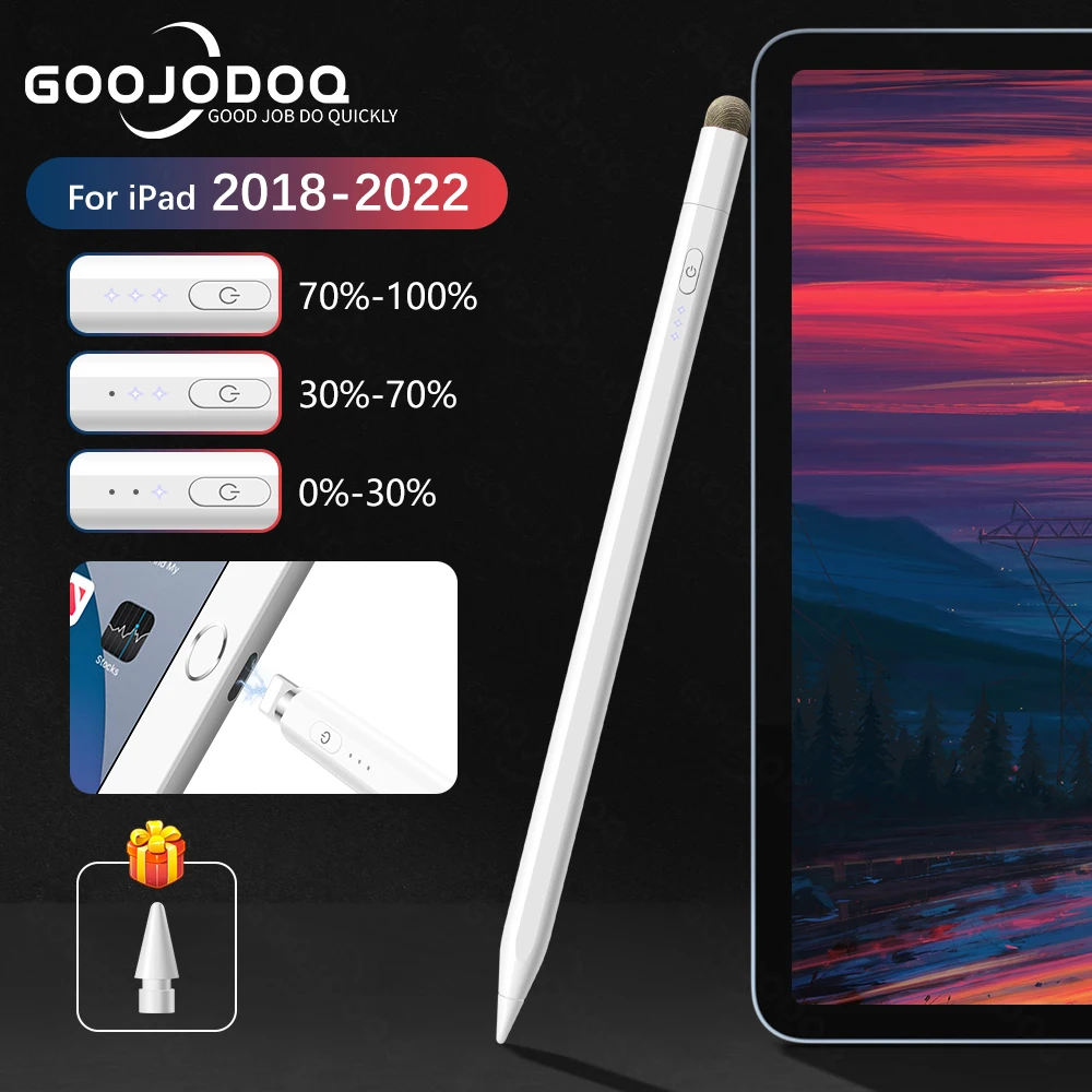Карандаш для iPad 2018-2022 Apple Pencil 2 1 с отклонением от наклона ладони в стилус телефона