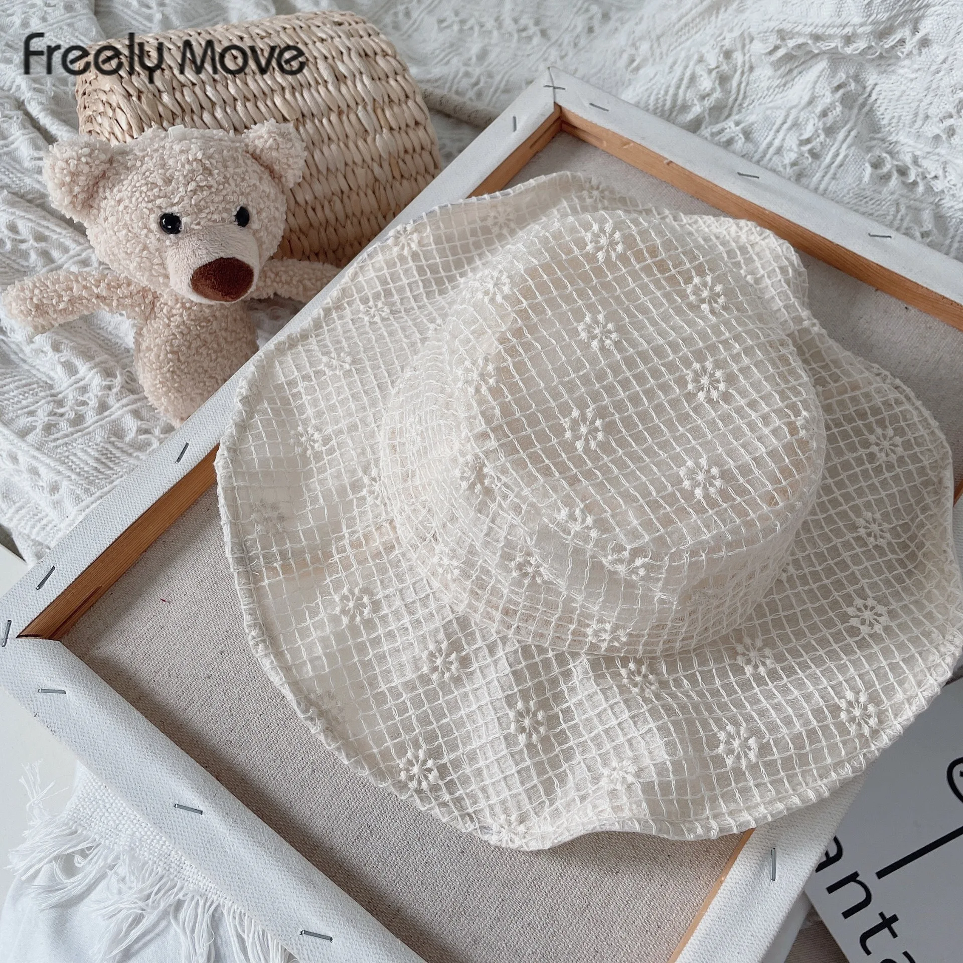 

Freely Move Baby Hat Cap Lace Baby Girl Sun Hat Summer Outdoor Kids Children Panama Cap Infant Boys Girls Beach Bucket Hats Cap