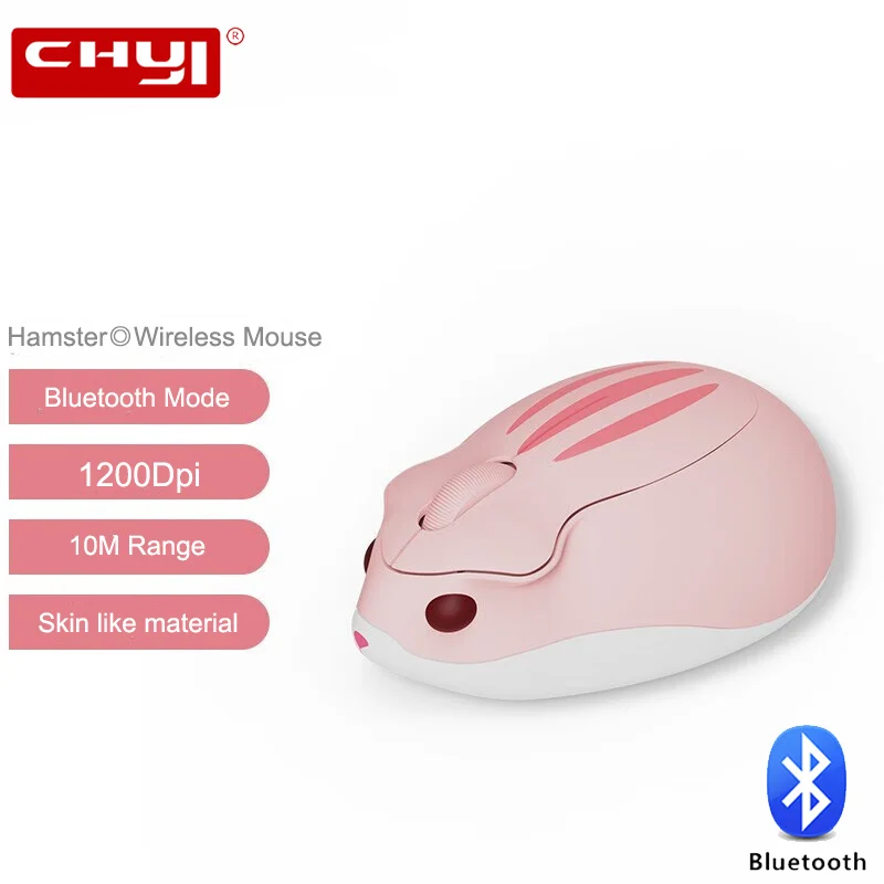 

Bluetooth Pink Wireless Mouse 1200DPI Ergonomic Optical USB Mute Mause Cute Hamster Shape 2.4G Mice For Kids Laptop PC Gifts
