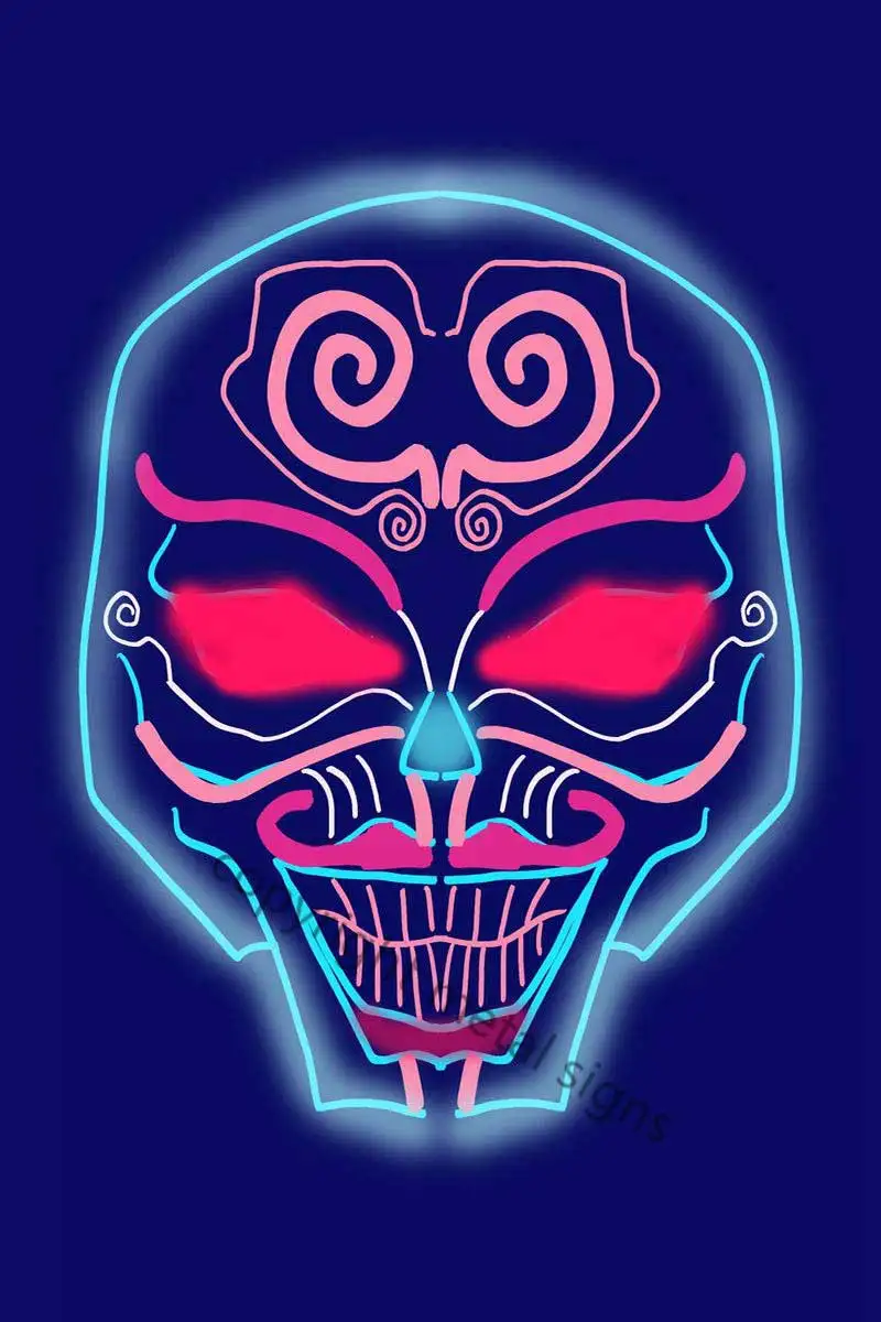 

Неоновая маска 3 Ретро винтажная металлическая вывеска жестяная вывеска оловянные пластины Настенный декор неоновая вывеска для мужчин пе...