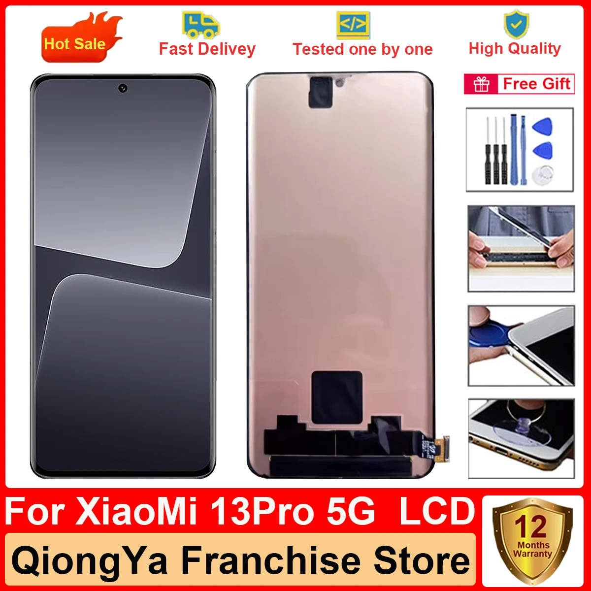 6 73-дюймовый изогнутый экран 100% оригинальный дисплей mi 13PRO для Xiaomi Mi 13pro 2211133 C G LCD с