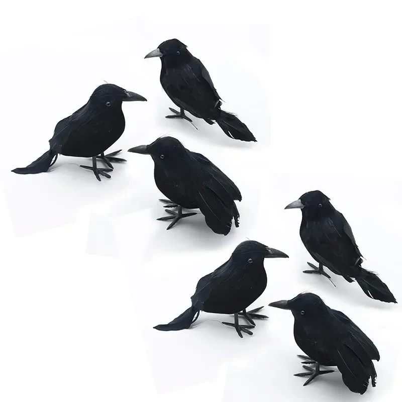 Маленькая имитация поддельной птицы реалистичная модель черной вороны на