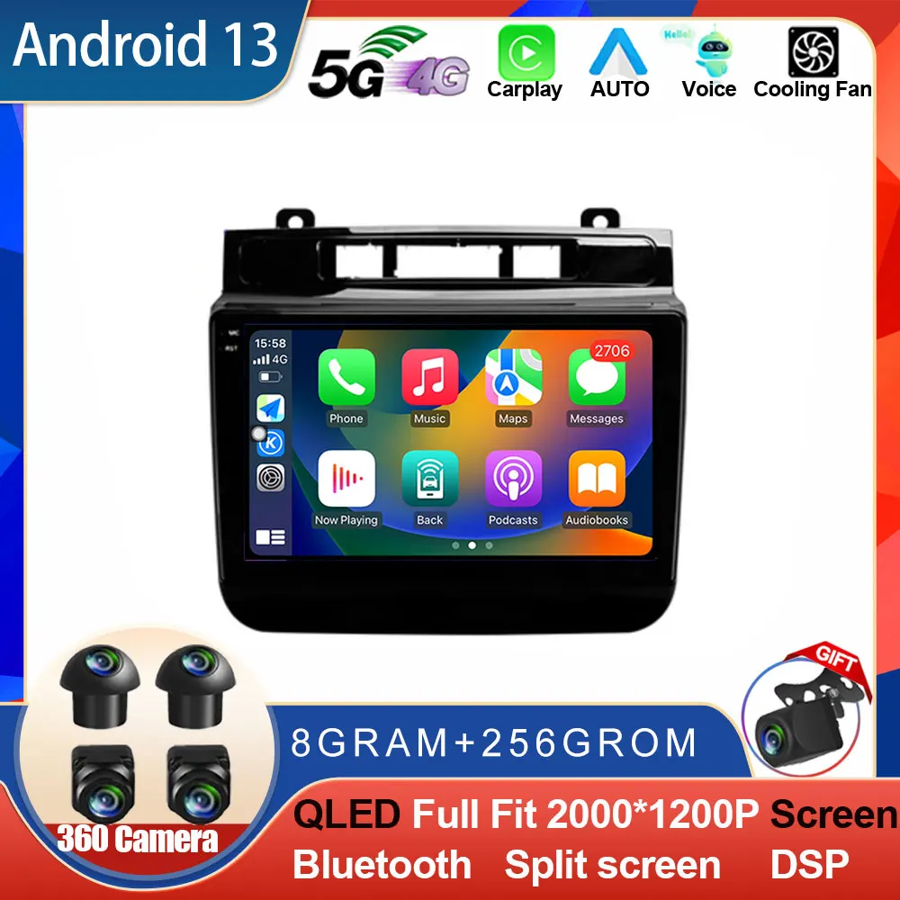 Фото Android 14 для Volkswagen Touareg FL NF 2010-2018 Автомобильный радиоприемник Мультимедийный видеоплеер Навигационный стерео GPS WIFI 4G CAM 256G 2K №1